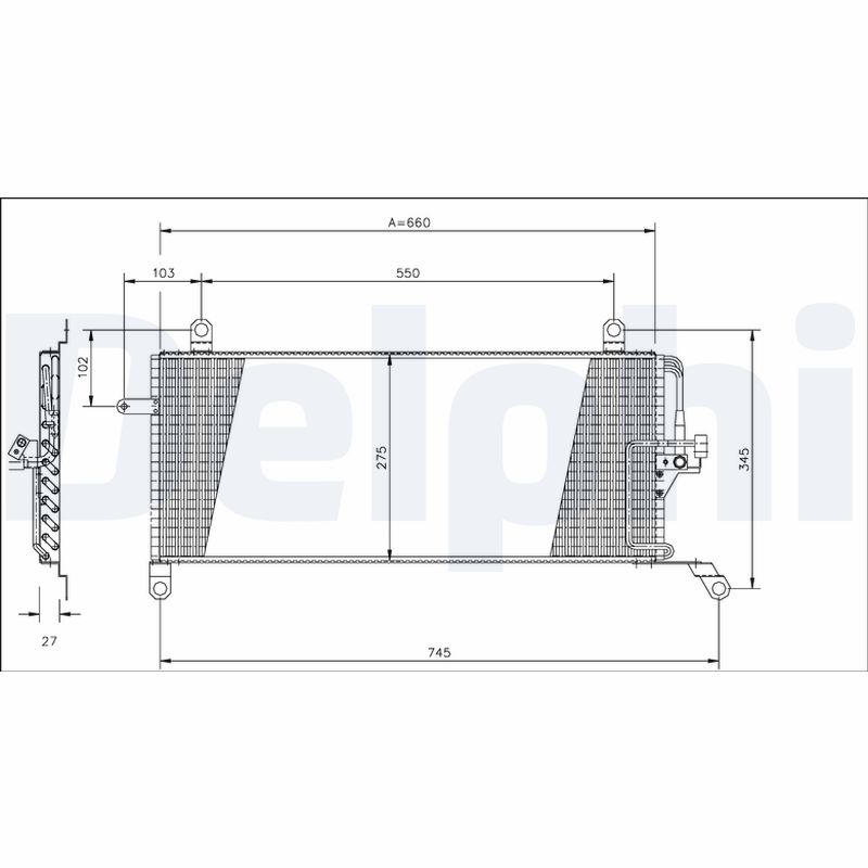 Condensator, climatizare TSP0225161 DELPHI