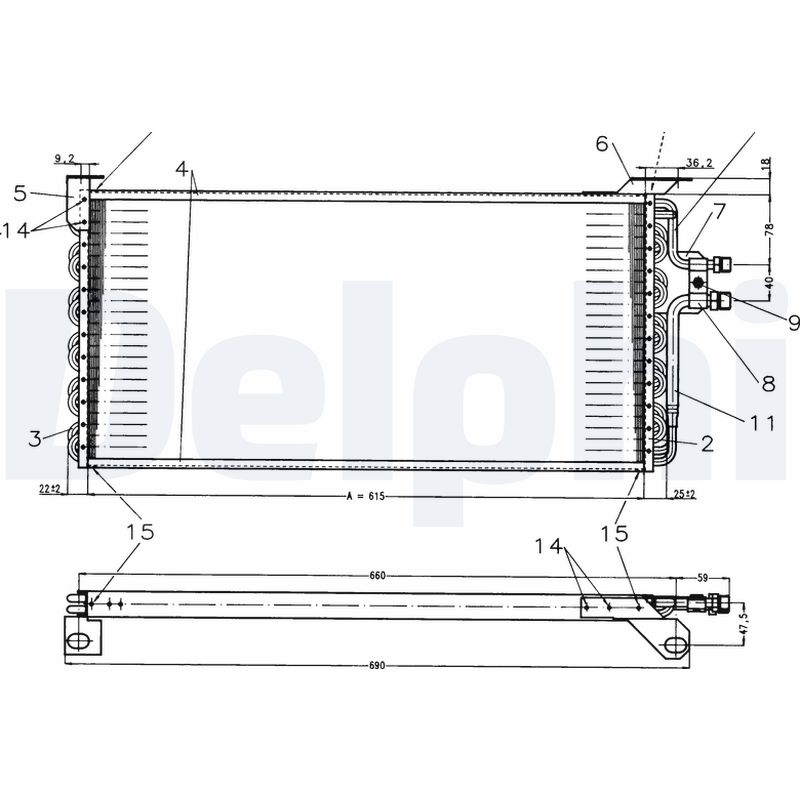 Condensator, climatizare TSP0225179 DELPHI
