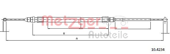 Cablu, frana de parcare 10.4234 METZGER