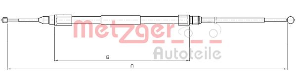 Cablu, frana de parcare 10.4268 METZGER