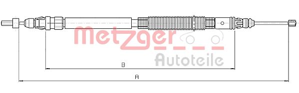 Cablu, frana de parcare 10.4664 METZGER