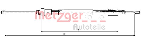 Cablu, frana de parcare 10.4705 METZGER