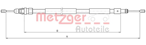 Cablu, frana de parcare 10.4708 METZGER