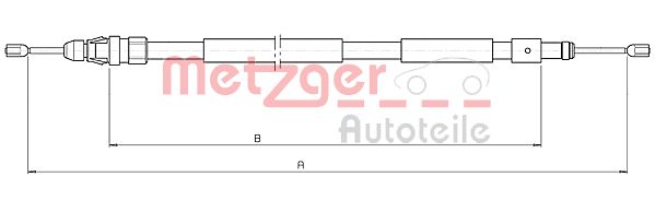 Cablu, frana de parcare 10.4709 METZGER
