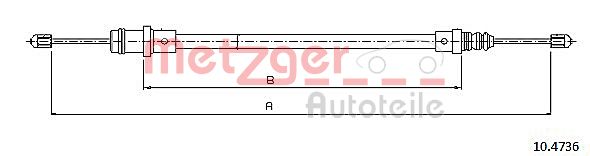 Cablu, frana de parcare 10.4736 METZGER
