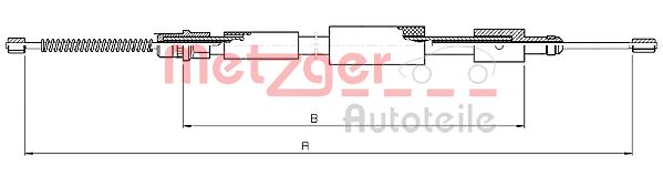 Cablu, frana de parcare 10.6027 METZGER