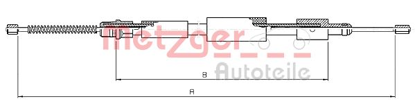 Cablu, frana de parcare 10.6028 METZGER
