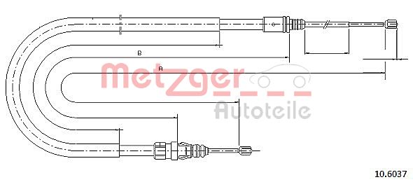 Cablu, frana de parcare 10.6037 METZGER