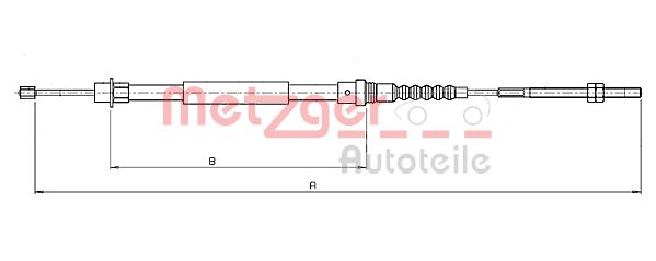 Cablu, frana de parcare 10.6216 METZGER