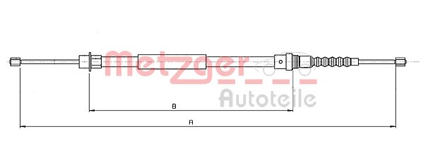 Cablu, frana de parcare 10.6217 METZGER