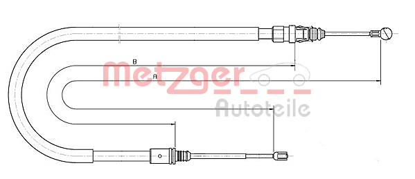 Cablu, frana de parcare 10.6224 METZGER