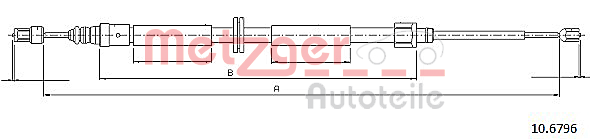 Cablu, frana de parcare 10.6796 METZGER