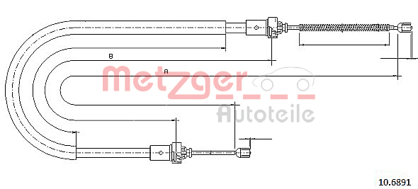 Cablu, frana de parcare 10.6891 METZGER