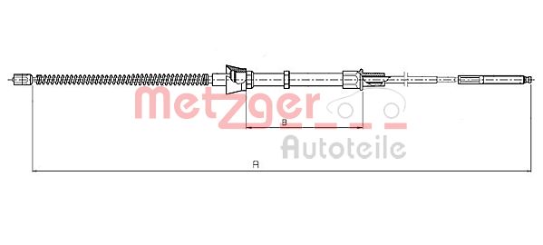 Cablu, frana de parcare 10.7133 METZGER