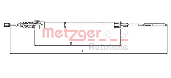 Cablu, frana de parcare 10.7135 METZGER