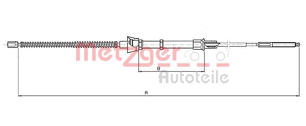 Cablu, frana de parcare 10.7136 METZGER