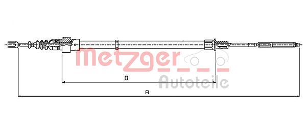 Cablu, frana de parcare 10.7137 METZGER