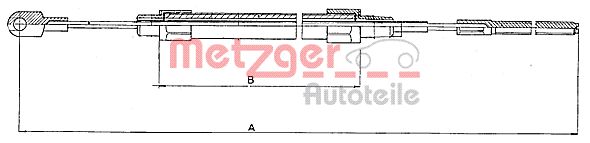 Cablu, frana de parcare 10.4131 METZGER
