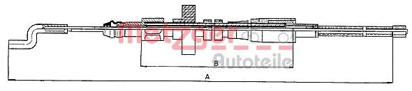 Cablu, frana de parcare 10.7391 METZGER