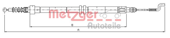 Cablu, frana de parcare 10.7392 METZGER