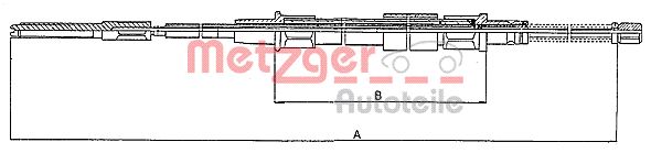Cablu, frana de parcare 10.7402 METZGER