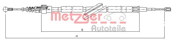 Cablu, frana de parcare 10.7506 METZGER