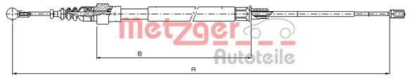 Cablu, frana de parcare 10.7509 METZGER