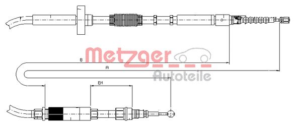 Cablu, frana de parcare 10.7531 METZGER