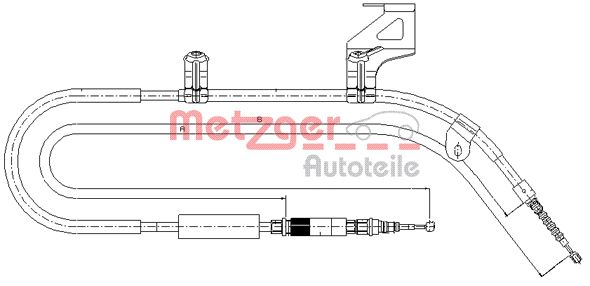 Cablu, frana de parcare 10.7585 METZGER