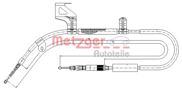 Cablu, frana de parcare 10.7586 METZGER