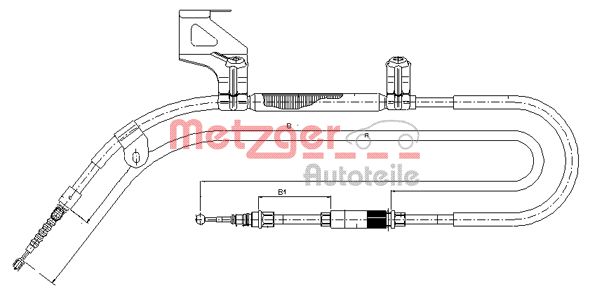 Cablu, frana de parcare 10.9040 METZGER