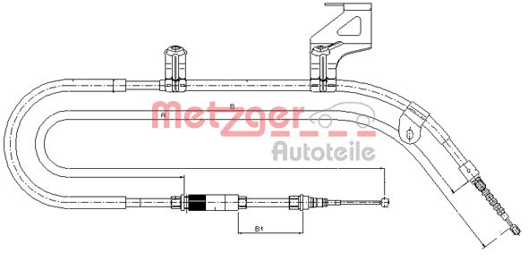 Cablu, frana de parcare 10.9041 METZGER