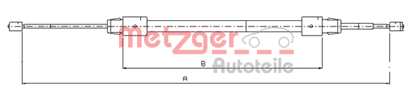 Cablu, frana de parcare 10.9323 METZGER