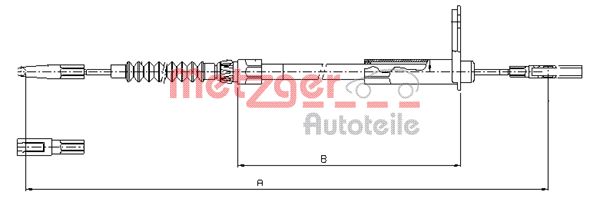 Cablu, frana de parcare 10.9455 METZGER