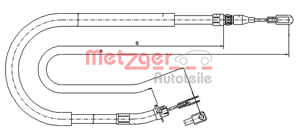 Cablu, frana de parcare 10.9873 METZGER