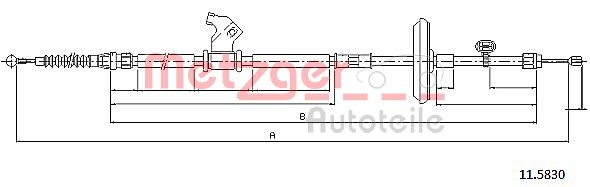 Cablu, frana de parcare 11.5830 METZGER