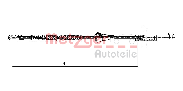 Cablu, frana de parcare 11.5959 METZGER