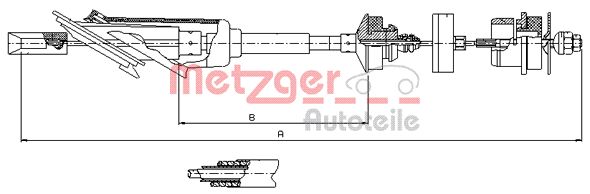 Cablu ambreiaj 11.2254 METZGER AUTOTEILE