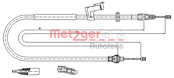 Cablu, frana de parcare 11.5494 METZGER