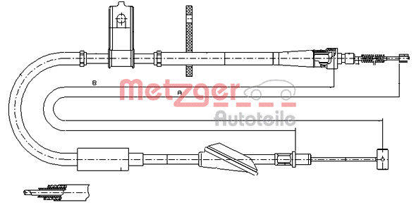 Cablu, frana de parcare 11.5744 METZGER