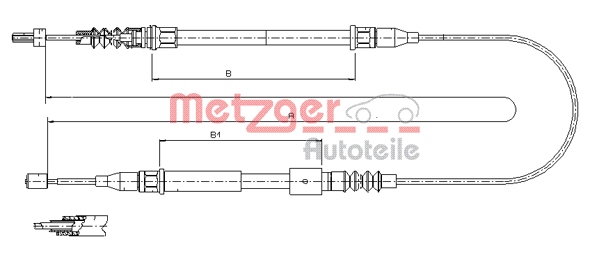 Cablu, frana de parcare 11.5769 METZGER