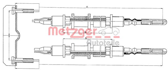 Cablu, frana de parcare 11.5821 METZGER