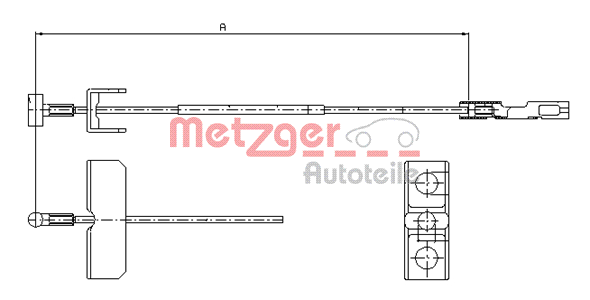 Cablu, frana de parcare 11.6802 METZGER