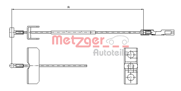 Cablu, frana de parcare 11.6803 METZGER