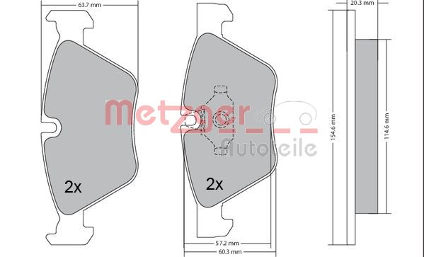 Set placute frana,frana disc 1170078 METZGER