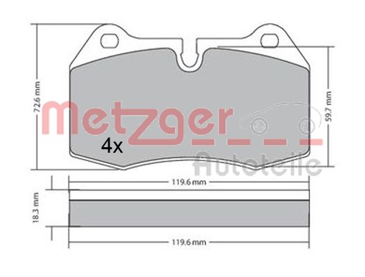 Set placute frana,frana disc 1170577 METZGER