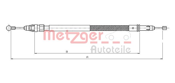 Cablu, frana de parcare 12.0744 METZGER