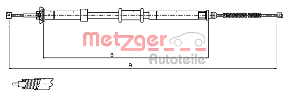 Cablu, frana de parcare 12.0701 METZGER