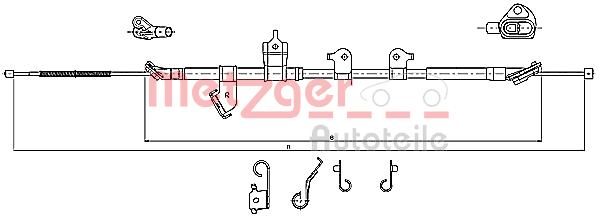 Cablu, frana de parcare 17.1567 METZGER