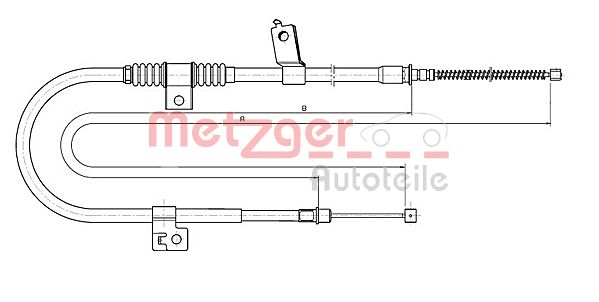 Cablu, frana de parcare 17.2291 METZGER